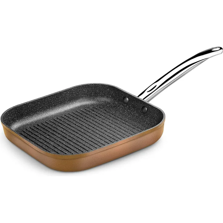 Grillofen mit Rillen Monix M740030 Grill 28 cm Braun Schwarz Geschmiedetes Aluminium