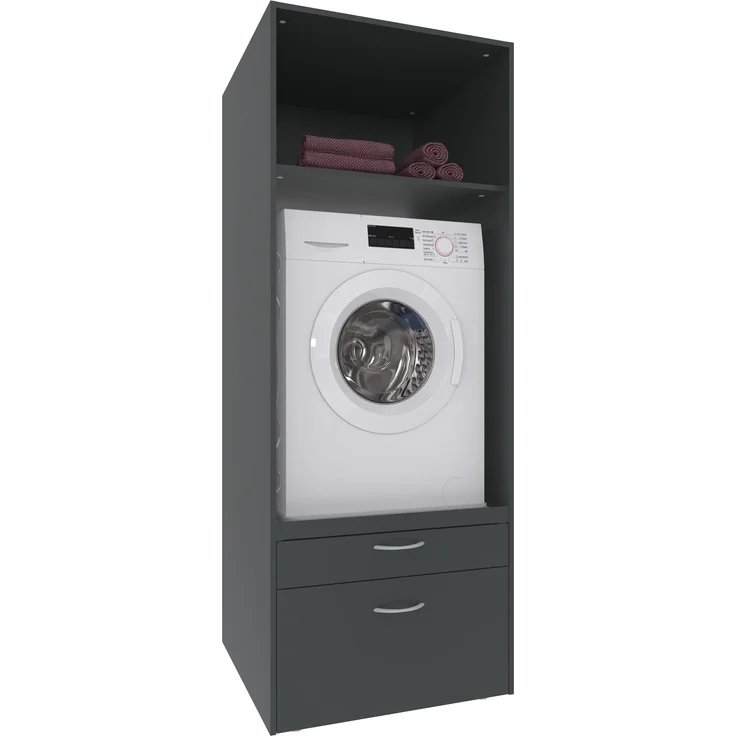 Waschmaschinenunterschrank >MRK Multiraumkonzept< in GRAPHIT - 70x185x68 (BxHxT) – Bild 2