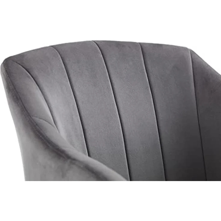 Julian Bowen Hobart Esszimmerstühle mit Wellenrand, Grau, 2er-Set – Bild 4