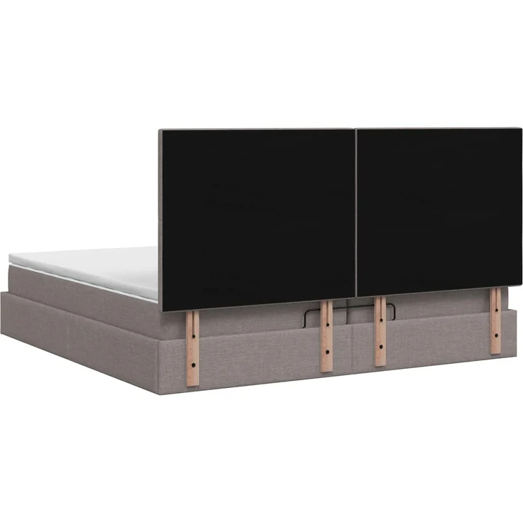 vidaXL Ottoman Bett mit Matratze mit Kopfteil Taupe 200 x 200 cm Stoff 3457519 – Bild 9