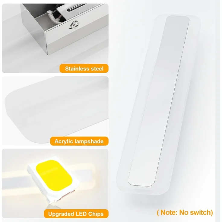 Dehobo Led Bad Spiegelleuchte 14W 40cm - LED Spiegellampe Badezimmer Spiegelleuchte IP44 4000K Neutralweiß - Badlampe Wandbeleuchtung 230V 1000LM Spiegelfrontlicht aus Acryl Kein Flimmern – Bild 4