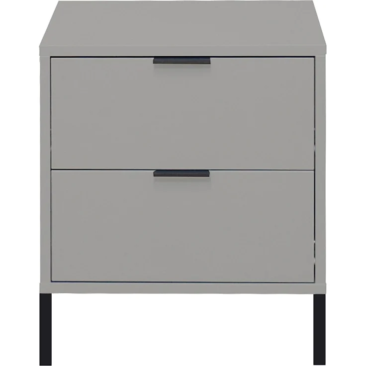 Nachtkommode >Bonnie< in kreidegrau matt lack - 51x60x45cm (BxHxT) – Bild 1