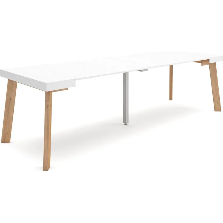 Skraut Home Ausziehbarer Konsolentisch, Weiß, 90X58X73