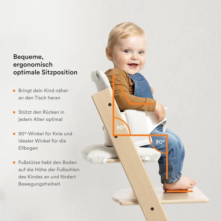 Tripp Trapp Hochstuhl von Stokke mit Baby Set, Natural aus Buchenholz - Verstellbarer, anpassbarer Stuhl für Kleinkinder, Kinder & Erwachsene – Bild 5