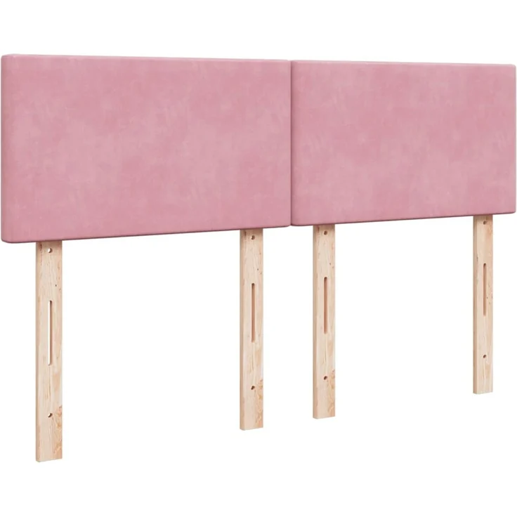 vidaXL Boxspringbett mit Matratze Rosa 160x200 cm Samt 3288653 – Bild 9