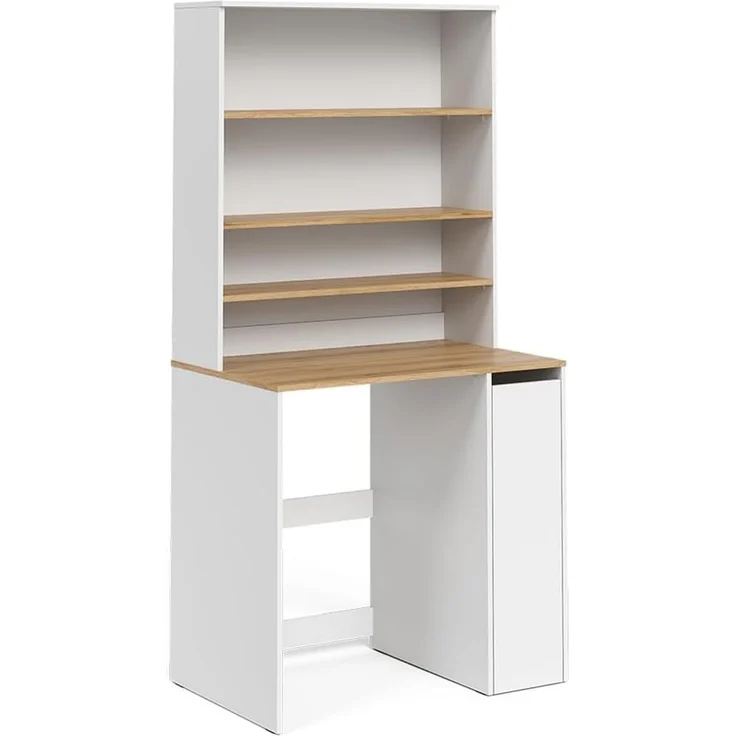 Waschmaschinenschrank Viktor Weiß/Artisan-Eiche 93.6 x 88.2 cm 2 Teile mit Rollregal Vicco – Bild 1