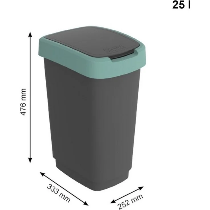 Rotho Swingeimer Twist 25 L schwarz misletoe green – Bild 3