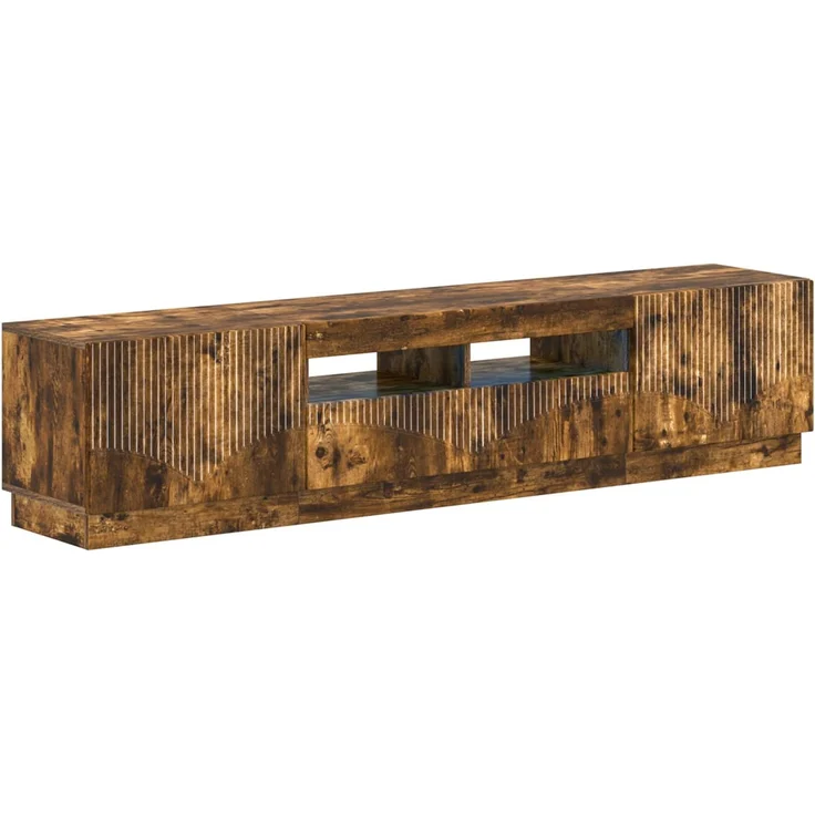 vidaXL LED-TV-Schrank HOORN 3 stk. Raucheiche Holzwerkstoff 3416846 – Bild 2