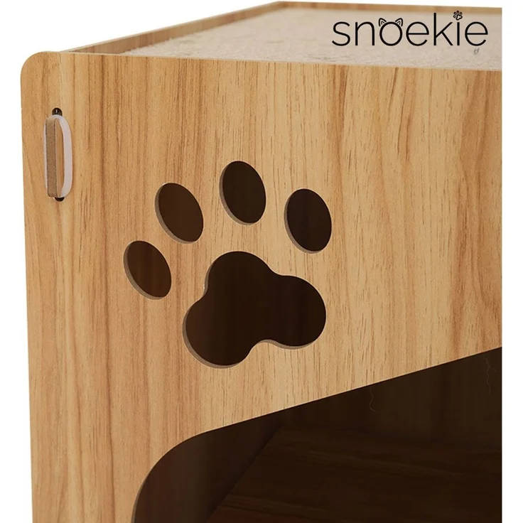 SNOEKIE Kratzbrett SNOEKIE Würfel-Katzenbett mit Kratzbrett aus Holz – Bild 3