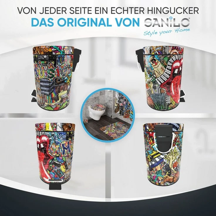 Sanilo Kosmetikeimer mit Motiv, viele schöne Bad Mülleimer zur Auswahl, 3 Liter, Abfalleimer mit Absenkautomatik & Innenbehälter – Bild 4
