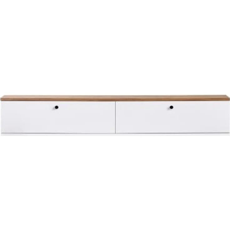Hanah Home Stilvoller TV-Ständer, Kiefernholz & Weiß, 160 x 25 x 25 cm | Robuste, melaminbeschichtete Spanplatte, inklusive Wandhalterung | Modernes Design, Tragkraft 35 kg – Bild 7
