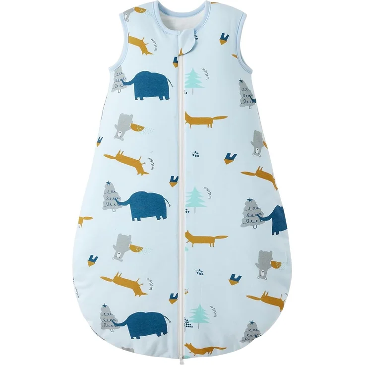 Duomiaomiao 2.5Tog Schlafsack Baby Ganzjahres, 100% Baumwolle Baby Schlafsack Winter, Mädchen Schlafsack Neugeboren,Warmer Schlafsack Neugeborene Kinder(2.5 TOG/Elefanten/100) – Bild 1