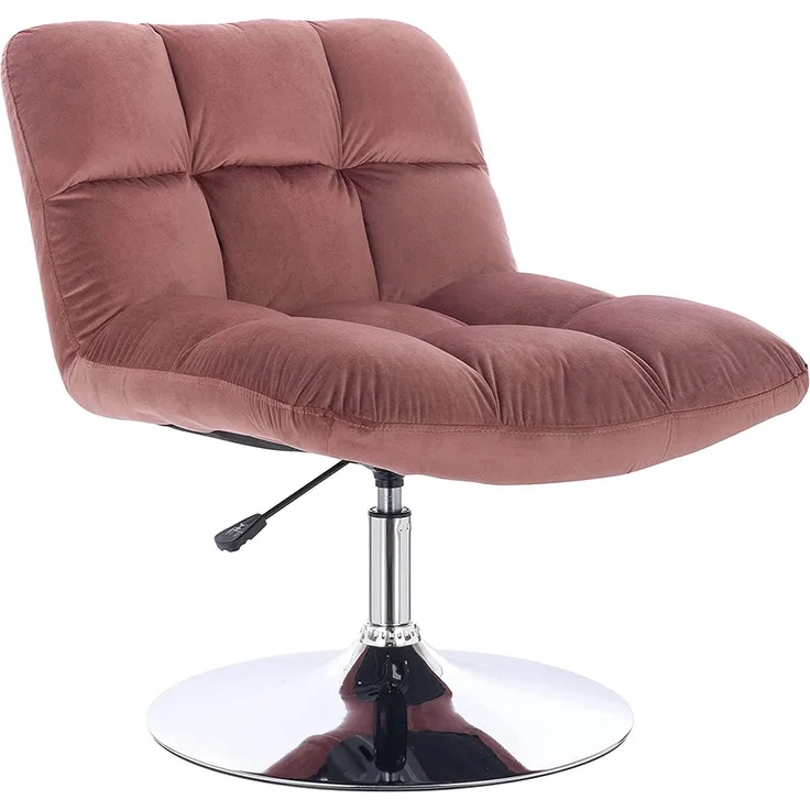 SVITA LAUREL Loungestuhl Polsterstuhl Drehsessel Drehfuß Tellerfuß Samt Altrosa