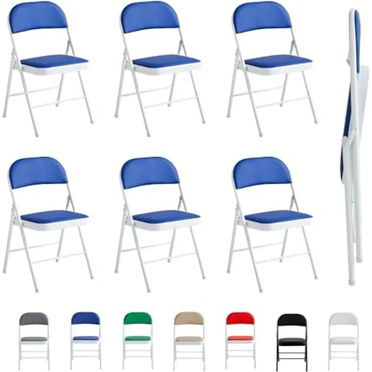 MCC direct Klappstuhl Kunstleder Klappstuhl gepolstert im 1er, 2er, 4er und 6er Set (6 St)