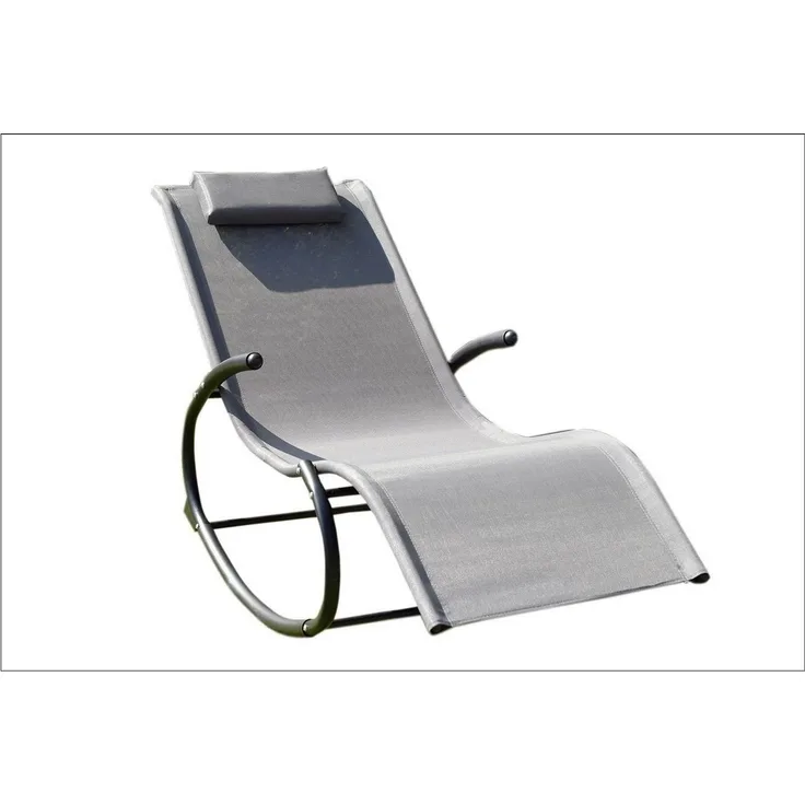 Sonnenliege Gartenliege Ergonomisch Schaukelliege Relaxliege Liegestuhl grau