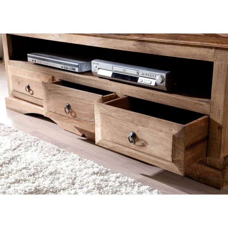 TV-Board Sheesham 150 x 45 x 55 grau geölt LEEDS #43 – Bild 4