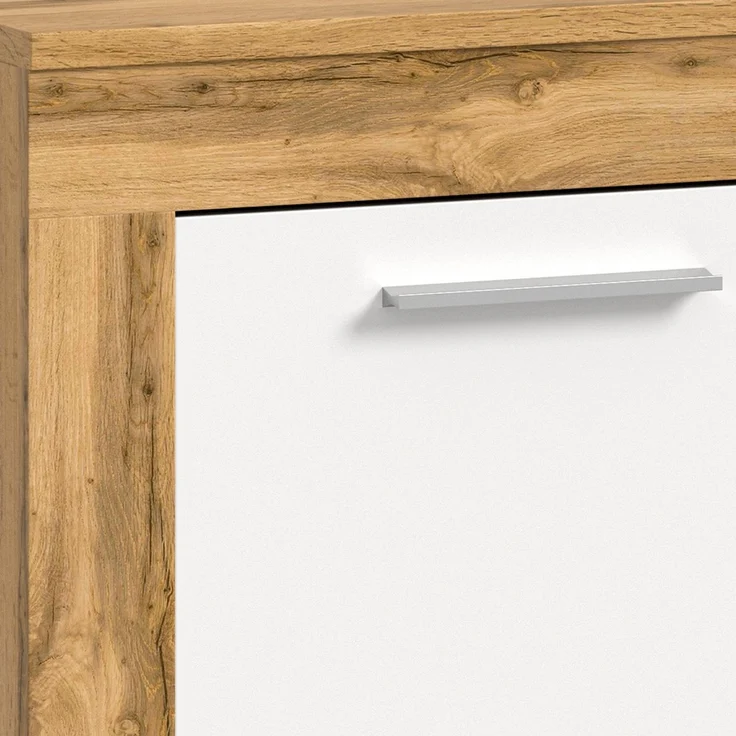 xonox. home Wohnen Jam X8BK6T20 Highboard Hochkommode Wohnzimmerschrank Hochschrank in Wotan Eiche Melamin und weiß Melamin, ca. B/H/T: 80 x 88 x 35 cm – Bild 5