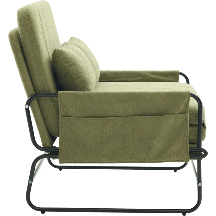 ZUBALIYA Schlafsofa 85x92 cm, mit Stauraum, mit Chenille - Bezug, mit breiten Armlehnen, mit Schaumstoffpolsterung, Schwarz – Bild 19