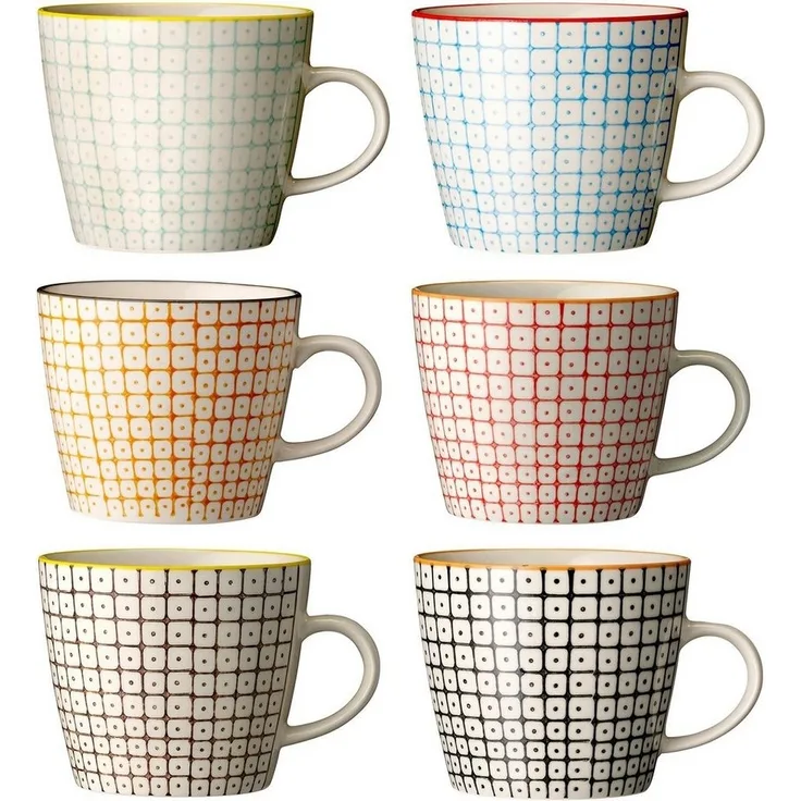 Kaffeetasse Kaffeebecher Henkeltasse CARLA MUGS 6er Set Bloomingville