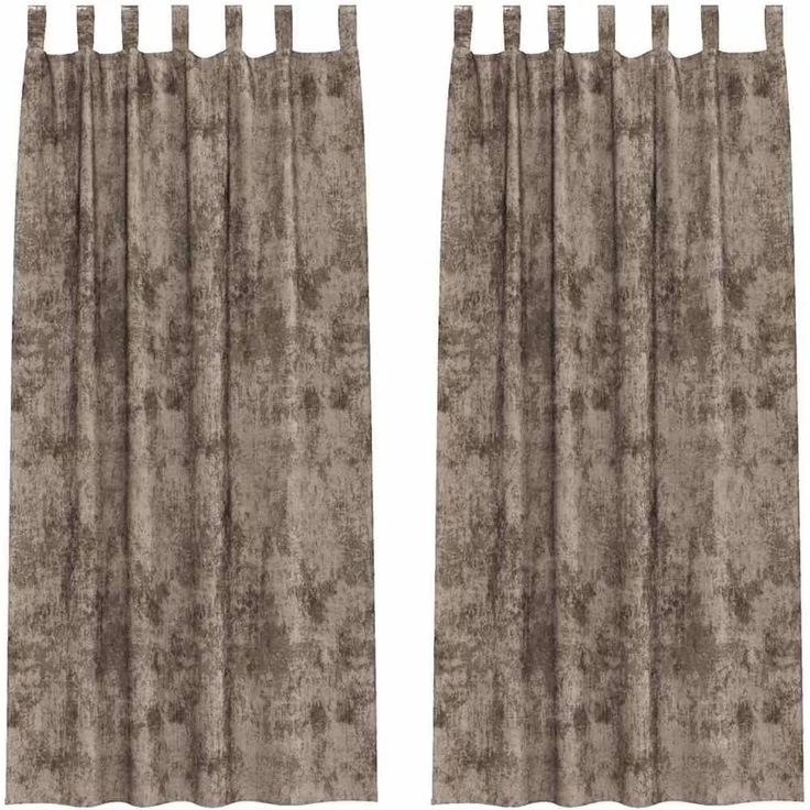 vidaXL Samtvorhänge 2 stk. Cappuccino 245 x 140 cm Samt 4107741 – Bild 1