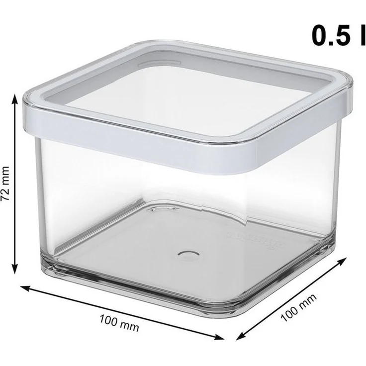 Rotho Loft 5er-Set Vorratsdosen mit Deckel verschiedene Größen, lebensmittelechter Kunststoff (PP) BPA-frei, transparent/weiss, (21.4 x 21.4 x 23.5 cm) – Bild 3
