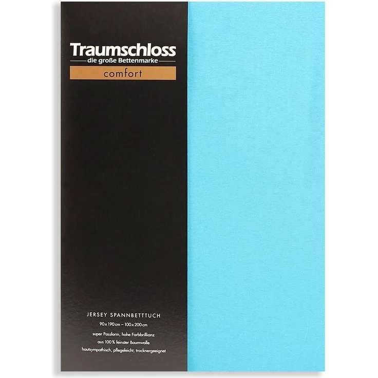 Traumschloss Spannbettlaken Comfort, Jersey, Türkis, 90-100x200, 100% Baumwolle – Bild 5
