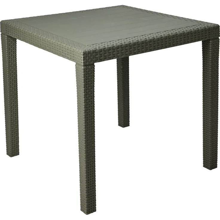 Progarden Gartentisch Balkontisch Terrassentisch Rattanoptik Bistrotisch 80x80cm Grün (1-St), UV-Beständig, Robust, Wetterfest, Made in Italy, Hochwertig