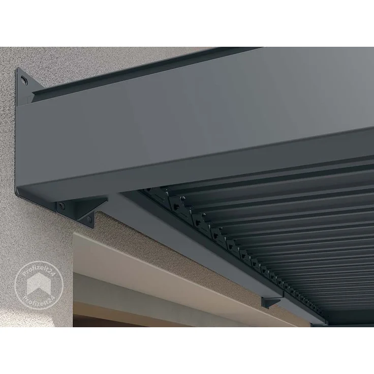 PRIMEYARD Terrassenüberdachung 3x4 m Aluminium-Pfosten mit Lamellendach aus Stahl anthrazitfarbene Anbau-Pergola – Bild 6