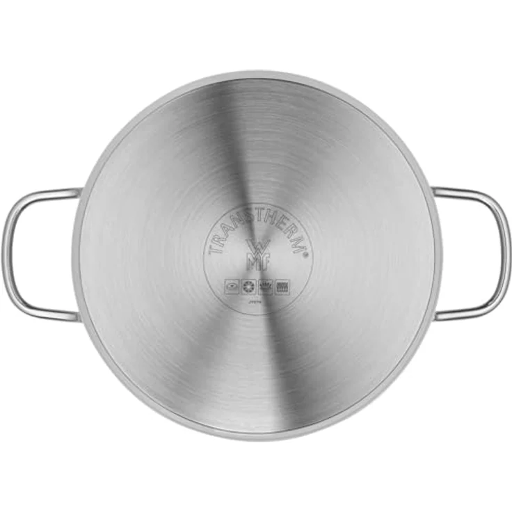 WMF Topf-Set Astoria, Cromargan® Edelstahl Rostfrei 18/10 (Set, 11-tlg, 2x Bratentopf mit Deckel, 3x Kochtopf mit Deckel, 1x Stielkasserolle), 11-teilig, hochglanzpoliert, mit Schüttrand, TransTherm-Allherdboden – Bild 8