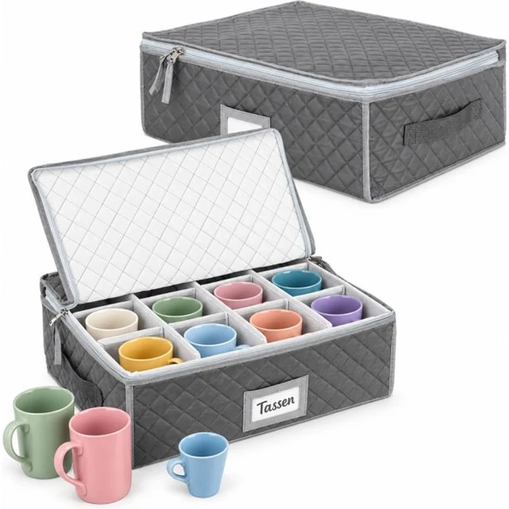 Relaxdays Aufbewahrungsbox für Geschirr Set – Bild 1