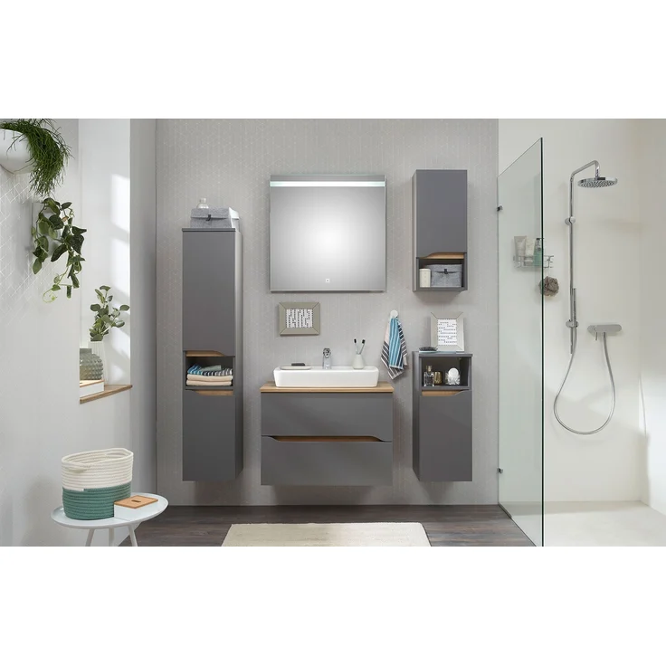 Midischrank Casablanca / Capri , Holzwerkstoff , Grau , 30.00 x 141.00 x 33.00 cm – Bild 8