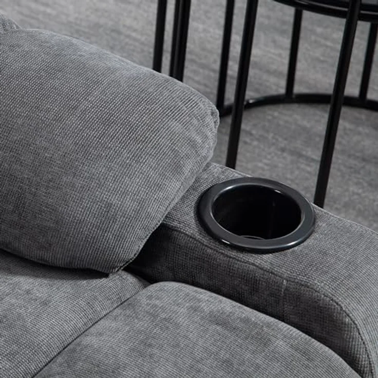HOMCOM Relaxsessel Fernsehsessel mit Liegefunktion, Schaukelfunktion und Becherhalter (TV-Sessel, 1-St, Ruhesessel), für Wohnzimmer, Dunkelgrau – Bild 9