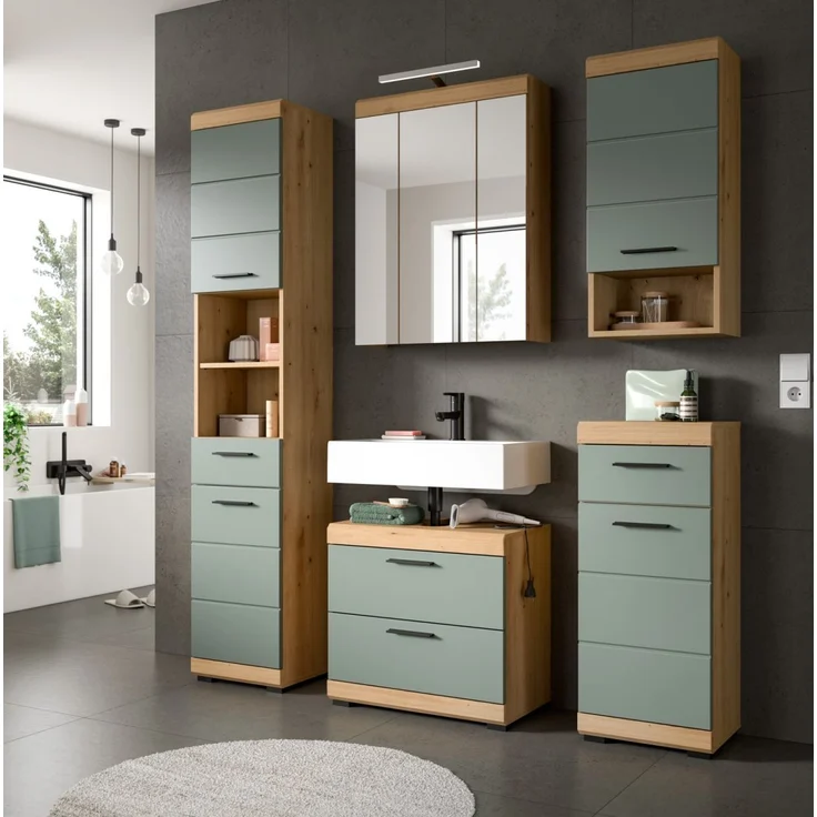 Badezimmer Spiegelschrank Shawn in Eiche 60 cm – Bild 4