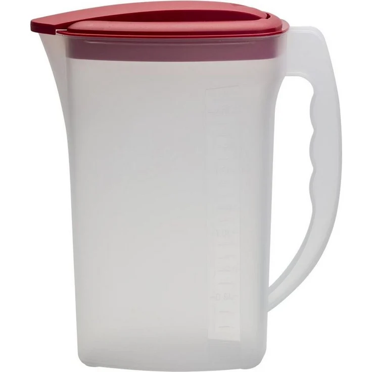 Engelland Wasserkrug Getränkekkrug mit Füllskala und abnehmbarem Deckel, (Vorteils-Set, 1-tlg, 2 Liter Fassungsvermögen je Krug), BPA-frei, frostbeständig, spülmaschinengeeignet, Kühlschrankkrug – Bild 1