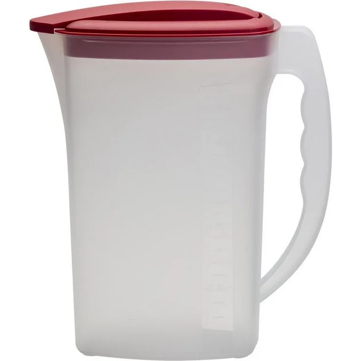Engelland Wasserkrug Getränkekkrug mit Füllskala und abnehmbarem Deckel, (Vorteils-Set, 1-tlg, 2 Liter Fassungsvermögen je Krug), BPA-frei, frostbeständig, spülmaschinengeeignet, Kühlschrankkrug