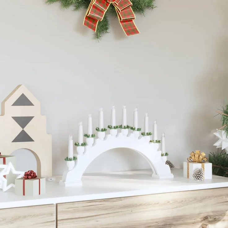 vidaXL Weihnachtskerzenbogen mit 10 LED Kerzen LEDs Warmes Weiß 42019709 – Bild 3