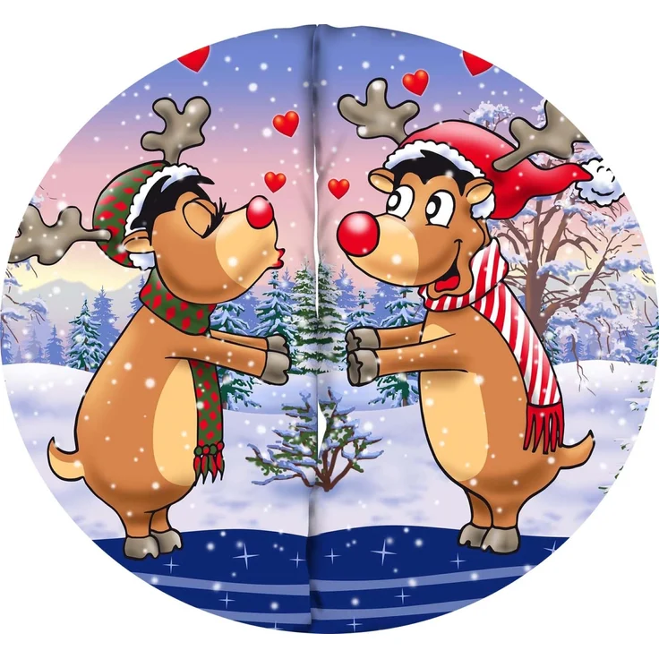 Einzelne Zwei Personen Fleece-Bettwäsche 135x200 cm mit Rentiermotiv Weihnachtsbettwäsche – Bild 3