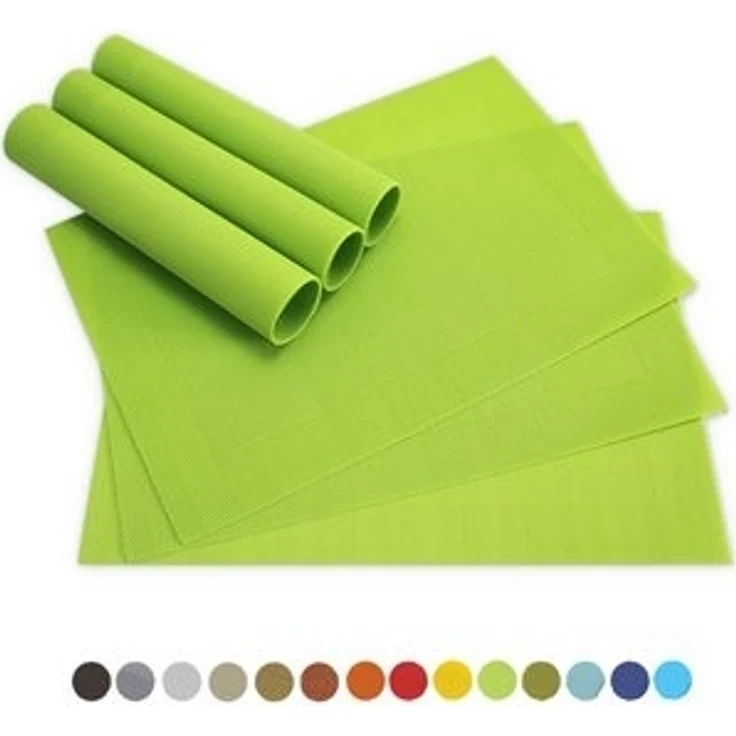 matches21 HOME & HOBBY Platzset Tischsets BORDA 6er Set Hell-grün als Tischuntersetzer, (6-St), Abwaschbare Platzsets als Tischunterlagen für Ess-Tisch Tisch-Deko – Bild 6
