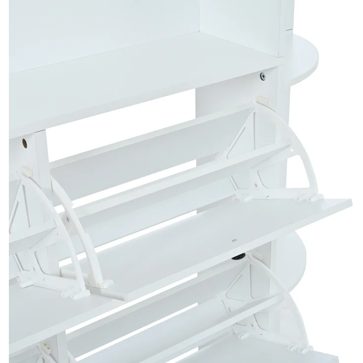 Garderobenständer, Spanplatte mit Klapptüren, 120x24x200 cm, weiß – Bild 9