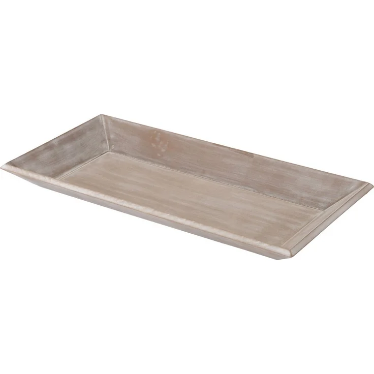 Spetebo Dekotablett Vintage Holz Tablett shabby weiß - 60 x 21 cm (Stück, 1 St, Kerzentablett), Deko Kerzen Tablett Servier Brett – Bild 3