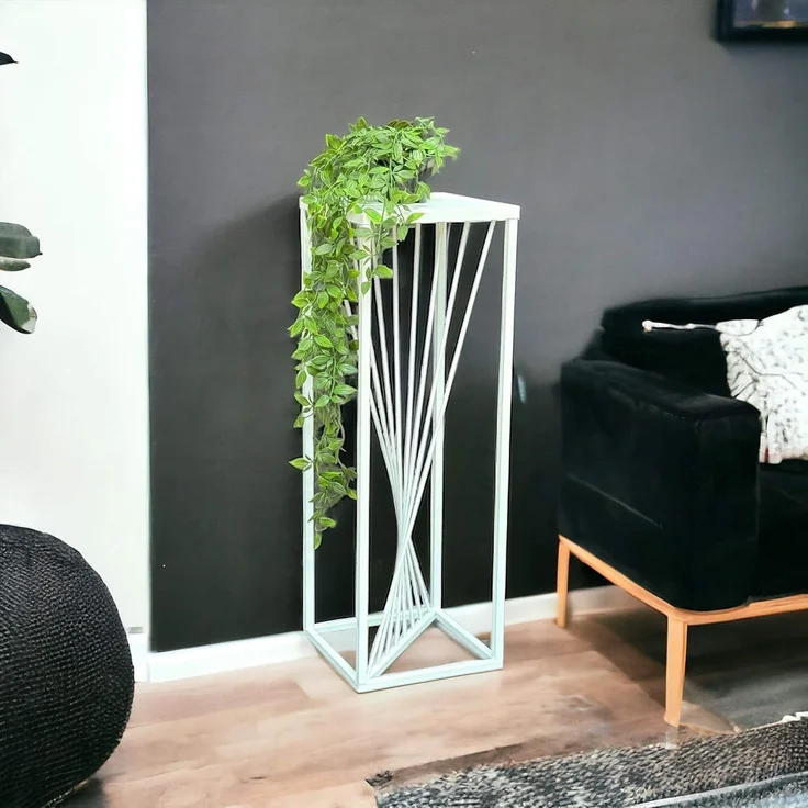 DanDiBo Blumenhocker, Metall Eckig, Weiß, 70 x 24 x 24 cm – Bild 9