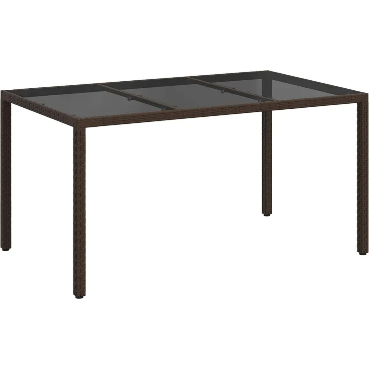 vidaXL Gartentisch Braun 150 x 90 x 75 cm Poly-Rattan 362539
