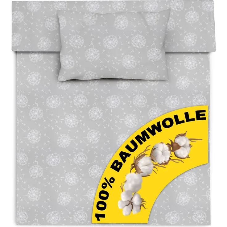 Amilian Bettwäsche 2-teilig, Bettbezug 100 x 135 cm, Kopfkissenbezug 40 x 60 cm, 2 teilig, 100% Baumwolle