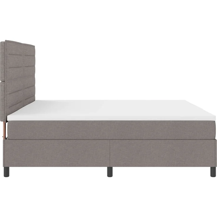 vidaXL Boxspringbett mit LED-Lichtleisten Taupe 200 x 200 cm Stoff 3342820 – Bild 5