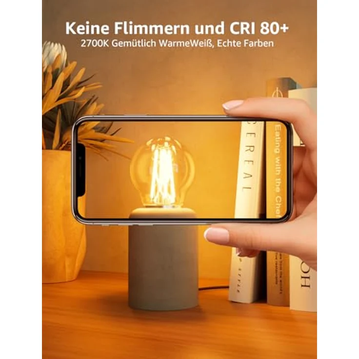 Lepro Energieklasse A E27 LED Warmweiss, 2.2W 470 Lumen Glühbirne E27, Nicht Dimmbar, G45 Led Birne, 2700 Kelvin Warmweiß, 300° Abstrahlwinkel Energiesparlampe, ersetzt 40W Leuchtmittel, 4 Stück – Bild 8