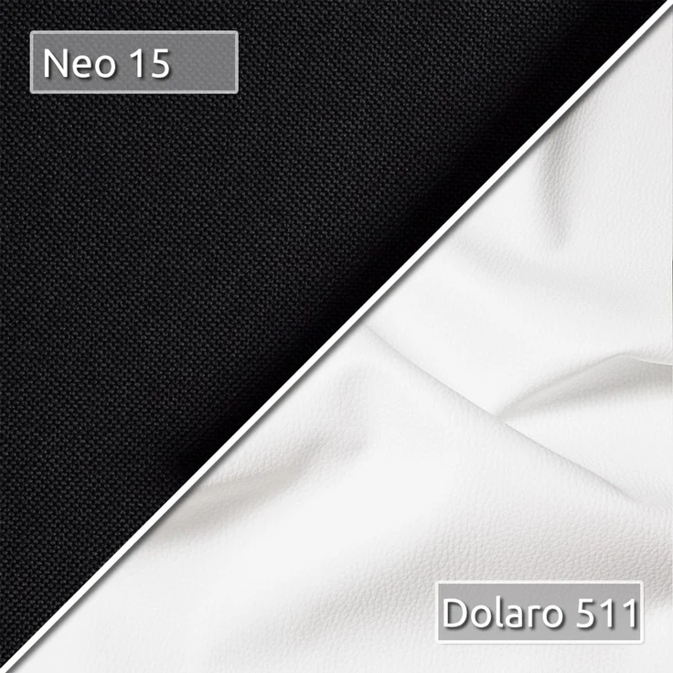 Bettsofa Dario - Klappsofa mit Schlaffunktion und Bettkasten, Schlafsofa, Sofa, Schlafcouch (Schwarz + Weiß (Neo 15 + Dolaro 511)) – Bild 5