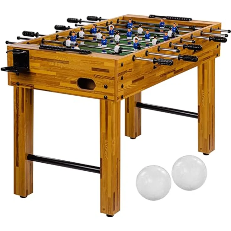 GAMES PLANET Kickertisch Games Planet Tischfussball „Glasgow“, Tischkicker, 5 Dekore: Holz/Schwarz/Blau/Soccer/Weiß, inkl. 2 Bälle, Kickertisch – Bild 2