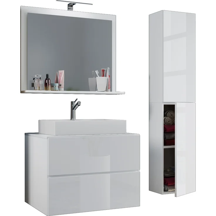 VCM Badmöbel Waschtisch Lendas 915207 Weiß H. 150 x B. 93 x T. 51 cm – Bild 1