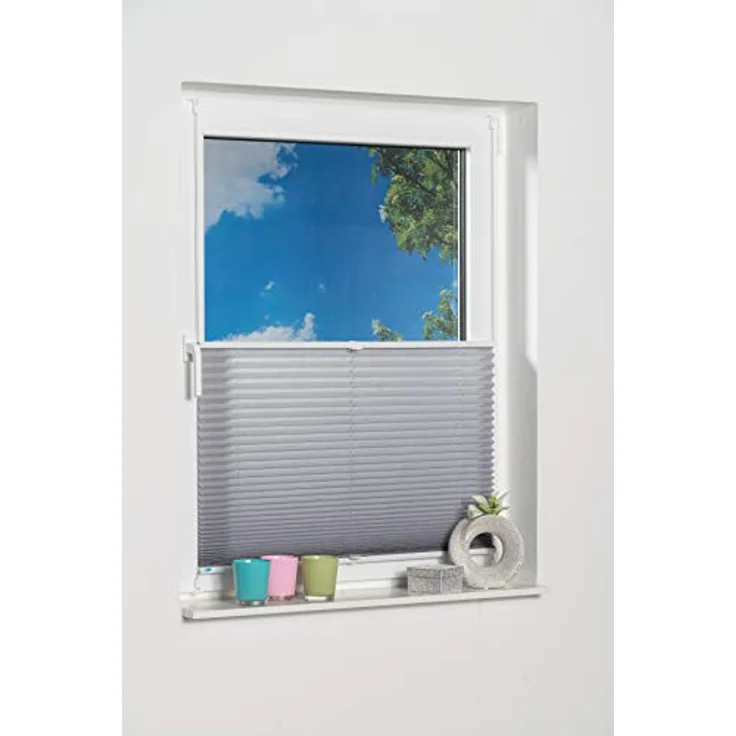 Khome 688899-37 Klemmfix-Plissee, Polyester, Grau – Bild 4