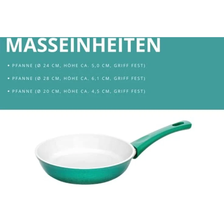 Genius Bratpfanne Cerafit Fusion Induktion Keramik Pfannen, Edelstahl (Set, 3 Bratpfannen Ø 28 cm 24cm 20 cm), Antihaft Beschichtung kratzfest Lotus Effekt – Bild 5